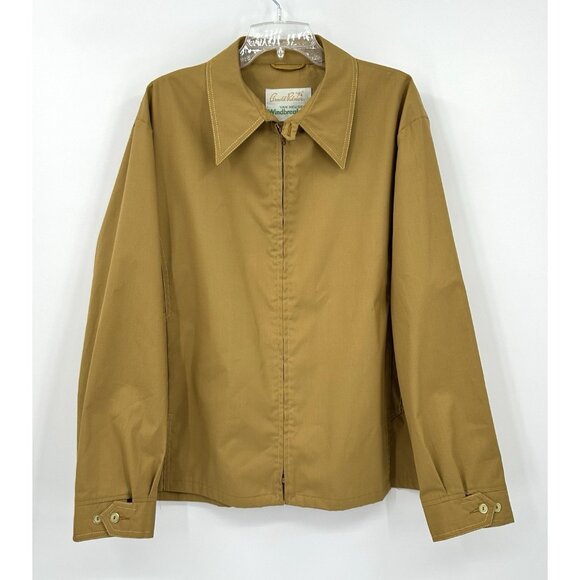 vintage 70s ARNOLD PALMER WINDBREAKER coat jacket gold big collar funky XL - Picture 1 of 6